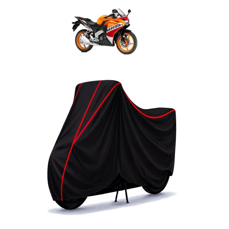 Image of CBR 125 Water Resistant Bike Cover for All Motorcycles & Scooters | Heavy Duty Premium Taffeta Fabric | UV Protection, Dustproof, Scratchproof | All Weather Two Wheeler Body Cover with Elastic Bottom
