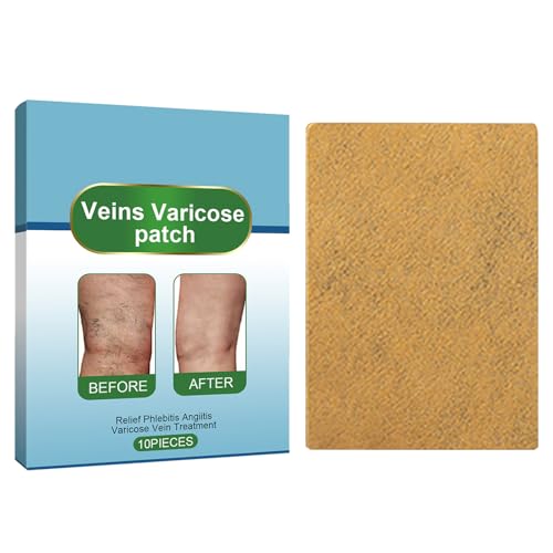 KOAHDE Parche Tratamiento Venas Varicosas,Parche de Alivio de Venas,Tratamiento de Venas de Araña para Piernas,Tratamiento de Parches para Venas Varicosas,10PC