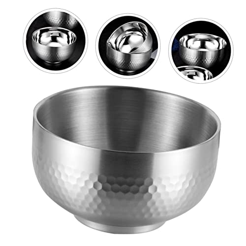 Upkoch 12 Pcs Stainless Steel Rice Bowl Rice Bowls Japanese Mixing Bowls Stainless Steel Japanese Ramen Bowl Pho Soup Bowl Porridge Kids Snack Bowl Stackable Bowls Stainless Bowls Silver #TOP7