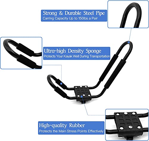 Taelakeni 2 Pairs Kayak Carrier Racks, Universal Cars Kayak Canoe Roof Rack For Suv, Jeeps #TOP2