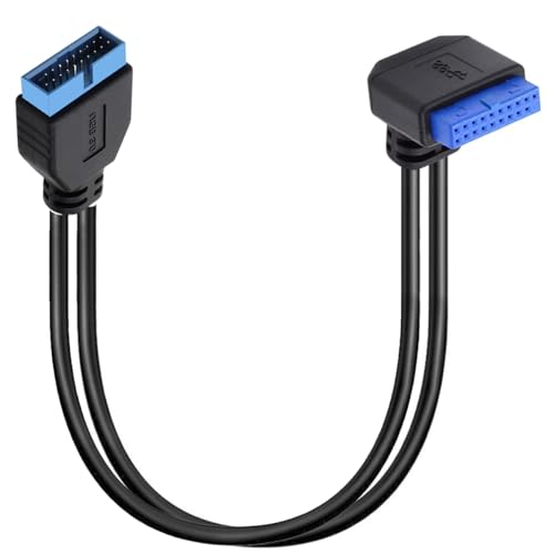 HUHANGGod SATA USB Extension Cable, USB 3.0 Motherboard Front 19 Pin Male to Female Extension Data Cable, USB 3.2 Gen 2 (USB 3.1) Internal Adapter 20 Pin Motherboard Header Panel Cord 10Gbps (Up)