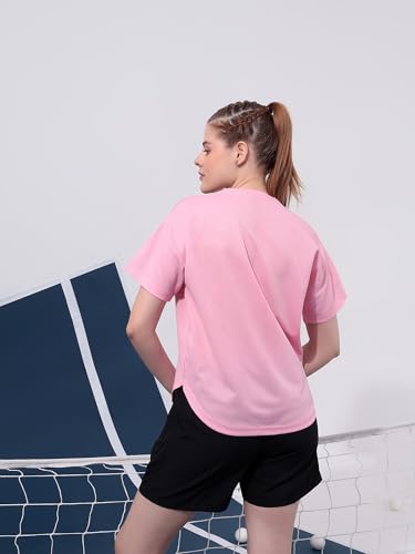 Image of Kvetoo Women Apple Cut Gym T Shirt Breathable Workout Tee Slim Fit Activewear Top Sports Training Yoga T Shirt Women