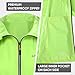APEXUP Packable Rain Jacket Men with Reflective Zipper, Lightweight Waterproof Jacket Windbreaker Hooded Raincoat, Mens Rain Jackets for Outdoor, Running, Hiking, Travel, Cycling (Fluo Green, XL)