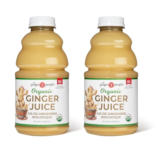Image of Organic Ginger Juice by The Ginger People - 99% Pure, No Sugar or Water Added, Non-GMO, Vegan, 32 fl oz Bottle (Pack of 2)
