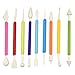 AvoDovA Outils de Modelage Pâtisserie, 9 Pcs Stylos de Couteau à Fondant à Double Extrémité, Ustensiles pour Décoration Gâteau, Outils de Sculpture de Gâteau pour Pâte de Fleurs