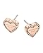 Michael Kors Rose Gold Tone Signature Heart Stud Earrings