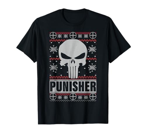 Marvel Punisher Skull Ugly Christmas T-Shirt
