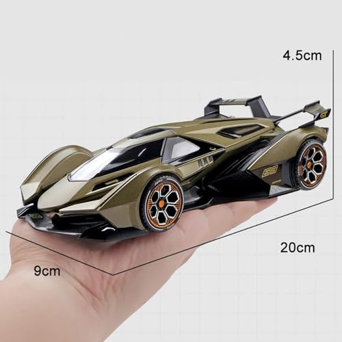 Image of 1:22 Scale Diecast Metal Car Lambo V12 GT Toy Car for Kids with Light Sound Pull Back Openable Door Collection Model Cars