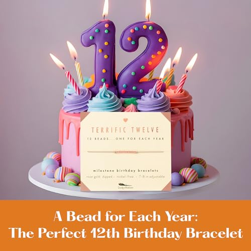 Lucky Feather 12 Year Old Girl Gifts | 12th Birthday Bracelet 14K Gold, Silver, Rose Gold Dipped Beads on Adjustable Cord | Birthday Gift 12 Year Old Girl | Birthday Gift Card For Girls | Trendy Gifts3