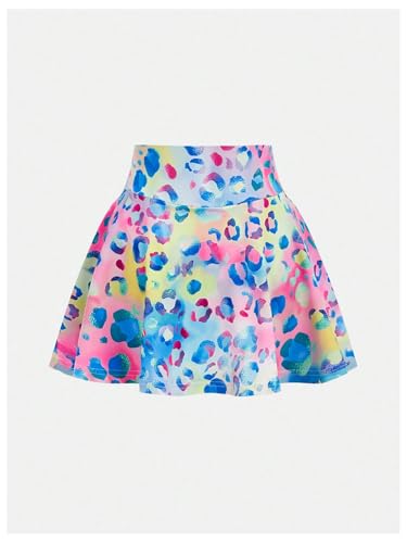 WDIRARA Girl's Athletic Graphic Skirts Workout High Waisted Flared A Line Skorts with Built in Shorts2