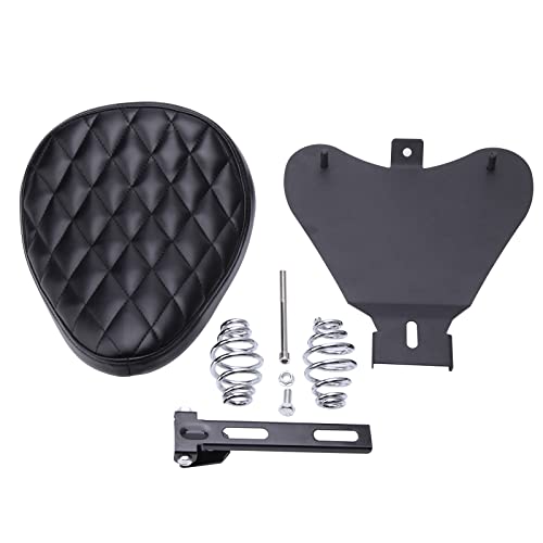 Image of DREAMIZER Motorcycle Seat Cushion Driver Solo Seats with Spring Bracket PU Leather Compatible with Harley Honda Yamaha Kawasaki Sportster Iron 883 1200 Chopper Bobber Cafe Racer