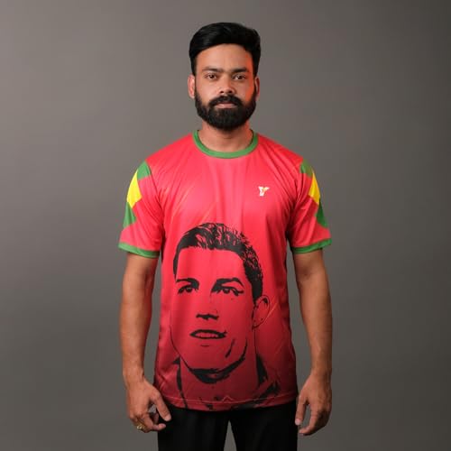Image of YOURJERSEY RonaldoFan Club Football Jersey | Custom Jersey with Name & Number | Personalized Football Jersey for Men, Women & Kids | Premium Portugall Soccer Shirt | Sizes 2Y-4XL