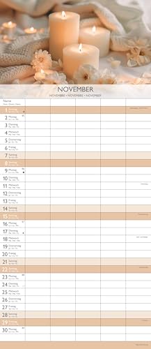 Alpha Edition - Zen 2026 – Calendario familiar 19,5x45 cm – 5 columnas para citas – Planificador de pared con festivos (DE/AT/CH) – 4 idiomas – Con fotografías naturales – Mucho espacio para - imagen 8