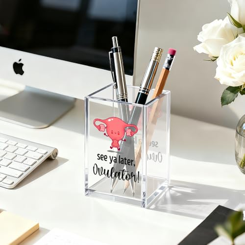 Image of See Ya Later Ovulator Pen Holder Cosmetic Organizer, Funny Hysterectomy Pen Pencil Holders for Desk, Labor And Delivery Gifts Desk Accessories, OB GYN Organizer for Obstetrics Nurse Doctor