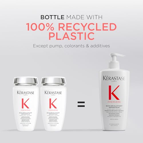 KÉRASTASE Première - Bain Décalcifiant Réparateur - Shampoing Crémeux - Répare la Fibre en Profondeur - Formule Innovante à l'Acide Citrique & Glycine - Sans Sulfate - Cheveux Abîmés - 500 ml