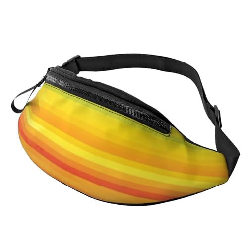 Rainbow Colored Striped Fanny Pack for Men Women Fashion Running Waist Packs Waterproof Crossbody Bags Everywhere Belt Bag with Adjustable Strap Sports Hip Pack for Travel Wallet