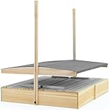 Spielwerk® Sandkasten Toni Sonnendach Sitzbank 120x120x120cm Naturholz Fichtenholz UV-Schutz Sandbox UV50+ Kantenschutz Bodenvlies Outdoor Kinder - 9