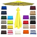 Generisch Terrassenschirm Ersatzdach, UV-Schutz Ampelschirm Bezug Ersatz Sonnenschirm Stoffbezug, Ersatzbezug Für Garten, Strand, Pool(Gelb,2.5m(6Ribs))