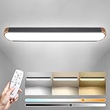 EDISLIVE Dimmable LED Ceiling Light with Remote Control 3000K-6000K Minimalist Modern Wood Flush Mou