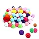 Eupneicu Pompons [100 Stück], 20mm Pompons Zum Basteln, Mini Filzkugeln Multicolored Flauschigen, Für Partydekoration, Girlanden, Quasten, Haarschmuck, Kleidung