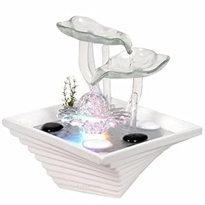 kamerfontein innenbrunnen cristalline bladeren met LED kleur- verlichting 27 cm
