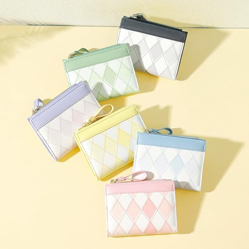 Mokoze Cute Wallet, Small Womens Wallets with Credit Card Slots and Zip Pocket PU Leather Bifold Wallet for Girls and Women, Gift Giving and Daily Use (Green)3