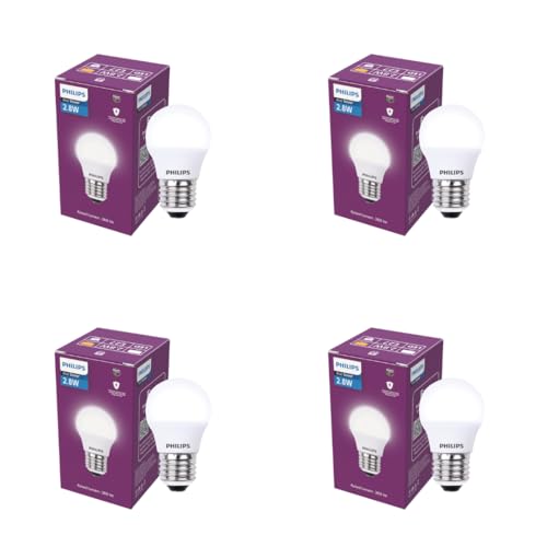 Image of PHILIPS 2.8W LED Frosted Candle Bulb | Cool White 6500K | E27 Base | Energy Efficient Decorative LED Light | Long Life & Instant Brightness | Pack of 4