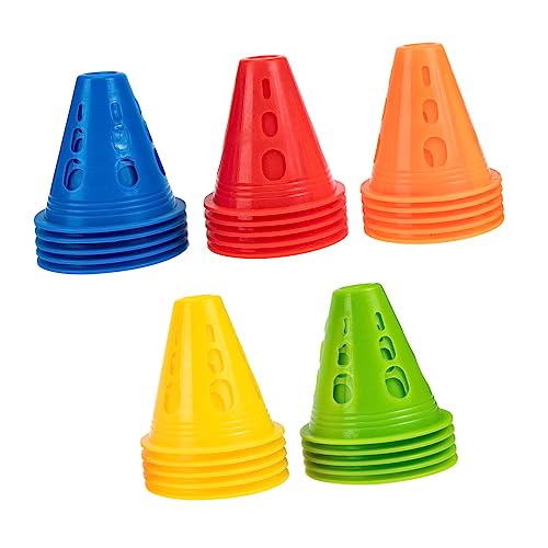 BESPORTBLE Barricadas De Rolo 25 Pçs Mini Cones De Tráfego Mini Bola De Futebol Cones De Tráfego De