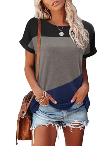 KISSMODA Summer Short Sleeve T Shirt Loose Fit Casual Dressy Women Top 2025 Trendy Ladies Fashion Blouses(S-3XL)