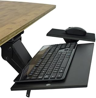 KT1 Ergonomic Under-Desk Computer Keyboard Tray. Adjustable height angle negative tilt sliding pull