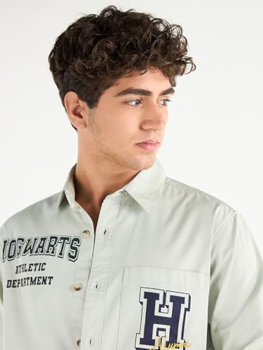 Chemise régulière imprimé graphique homme mode décontractée