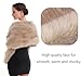 SAFERIN Women's Winter Faux Fake Fur Straight Wedding Halloween Party Custume Accessory Scarf Wrap Collar Shawl Shrug(Wrap-Beige)