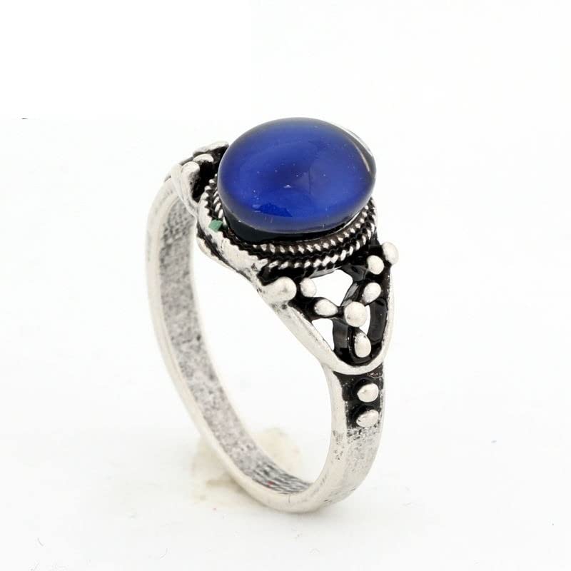SALAN 2 Uds Anillos De Estado De Ánimo Que Cambian De Color Chapados En Plata Antigua Que Cambian La Temperatura Del Color Conjunto De Anillos De Sensación De Emoción Para Mujeres/hombres