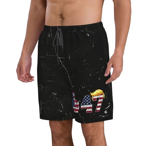 Fu47 Fuck Tru-mp 47 Flag FDT-2025 Men's Swim Trunks with Mesh Lining Quick Dry Bathing Suit Swimwear Board Shorts2