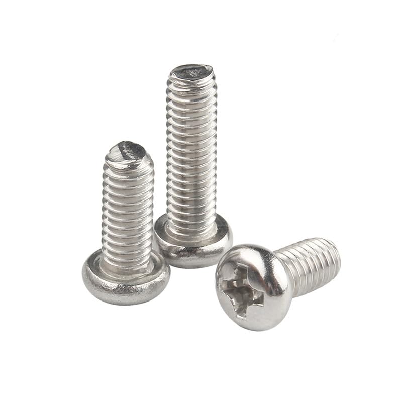 M3.5 x 8mm 20 Pcs Croce Testa tonda Bulloni Acciaio inossidabile 304 Testa di Pan Viti Bulloni macchina Elementi di fissaggio