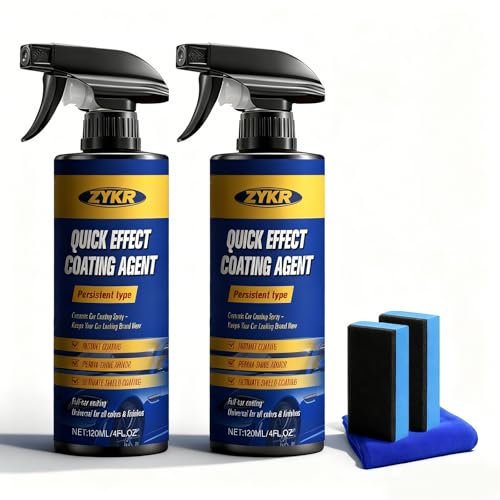 ZYKR Nano Quick Coat Restore - 4.23 Fl Oz Quick Effect Coating Agent for Car Car Coating Spray for Shine & Protection (2 PC)