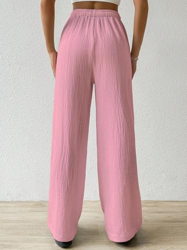 Image of Shasmi Women's Trousers | Wide Leg Casual Pants Featuring a Relaxed Silhouette | Secure fit for All-Day wear | Convenient Side Pockets | Straight-Leg Cut | Elegant Design | Premium (157)