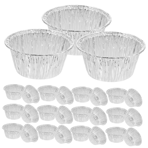 CIYODO 100piezas Moldes Para Tartaletas De Huevo y Muffins De Aluminio Resistentes Para Horno y Congelador Para Postres Caseros y Repostería Familia