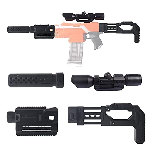 Kits de actualización para Nerf, Accesorios de modificación con Decoración Tubo Frontal Adaptador de Tubo Scope Shoulder Stock para Nerf Stryfe/Retaliator/Modulus/Motorized/Regulator