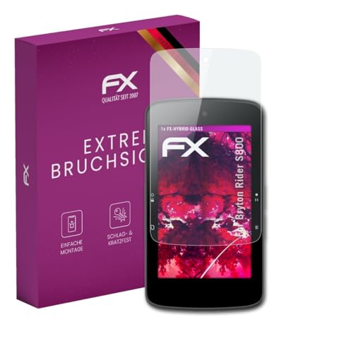 atFoliX Plastic Glass Protective Film compatible with Bryton Rider S800 Glass Protector, 9H Hybrid-Glass FX Screen Protector