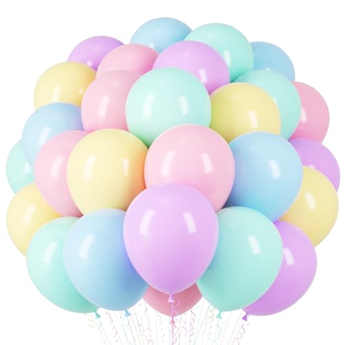 Voircoloria Pastel Balloons 66pack 12inch Macaron Latex Party Balloons for Graduation Easter Wedding Birthday Bridal Shower Rainbow Party Baby Shower Anniversary Party Decorations