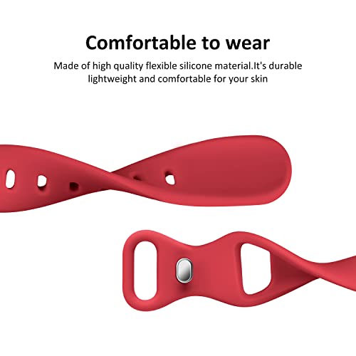 Image of Thin Slim Band Compatible with Apple Watch 38mm 40mm 41mm 42mm 44mm 45mm 46mm 49mm, Replacement Silicone Sport Strap for iWatch Series 11 /10 /9 /8 /7 /6 /5 /4 /3 /2 /1 Ultra SE Women Men, Red