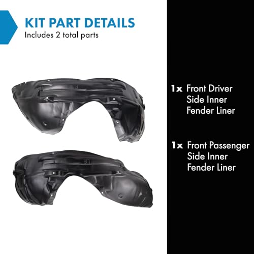 Image of TRQ Front Inner Fender Liner Set Compatible with 2015-2022 Dodge Challenger CH1248178 CH1249178