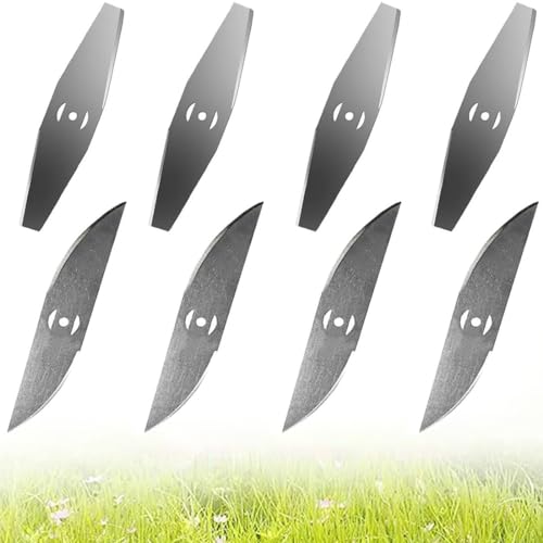 KOQAIIZ cuchillas metal para desbrozadora electrica, 8 cuchillas de metal para desbrozadora de césped, hoja de repuesto de metal, accesorios para desbrozadora eléctrica con batería
