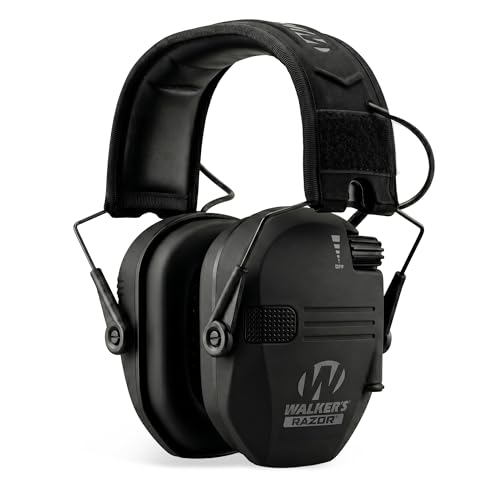 Walker's Razor Slim Shooter Electronic Hearing Protection Earmuffs with 23dB Noise Reduction and Sound Amplification, Black Punisher Walker's Razor Slim Shooter Electronic Hearing Protection Earmuffs with 23dB Noise Reduction and Sound Amplification, Black Punisher