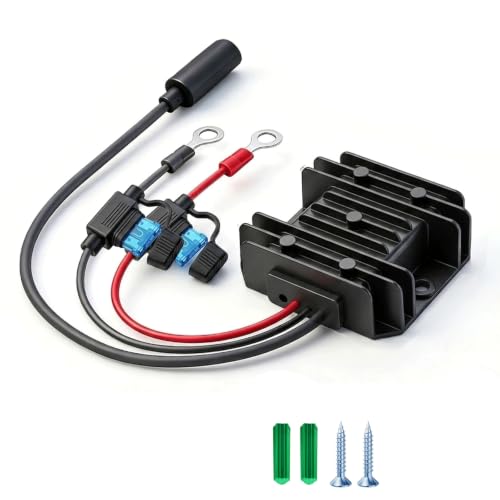 Image of Starlink Mini Power Adapter 12V /24V to 30V DC with15A Fuse Protection Black | Black silver-plated finish, featuring dual-fuse protection and included quick-connect terminals