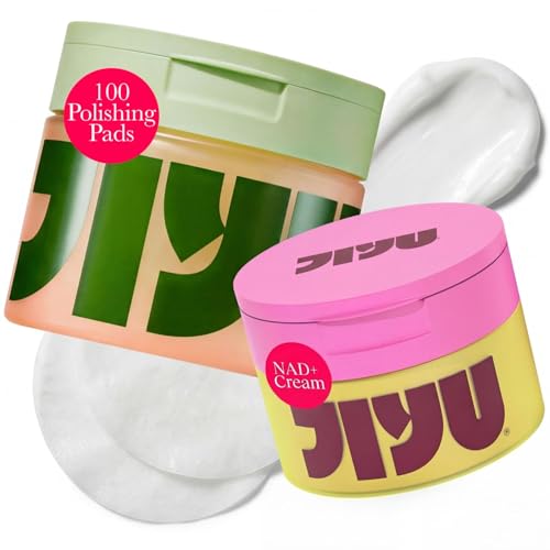 Image of JIYU Korean Skincare Bundle - NAD+ Hydrating Face Moisturizer (50 ml) + Toning Toner Pads (100 Count) - Brightening & Hydrating Daily Skincare Routine for All Skin Types