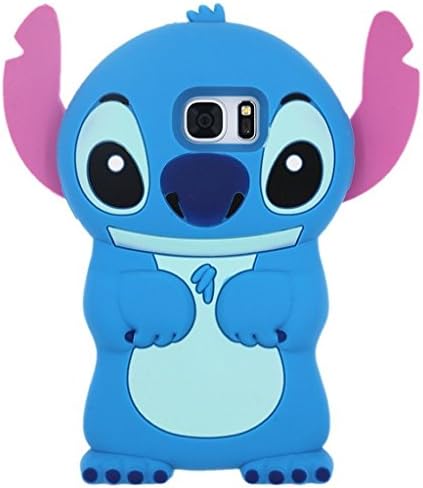S6 Edge Case,Galaxy S6 Edge Stitch Case,MANBO 3D Cute Cartoon Lilo Stitch Movable Ear Flip Stitch Soft Silicon Gel Back Cover Case for Samsung Galaxy S6 Edge[Stitch]