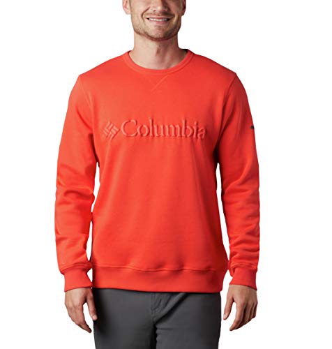 Columbia Men's Logo Fleece Crew Sweatshirt, Wildfire/Fossil, 3X