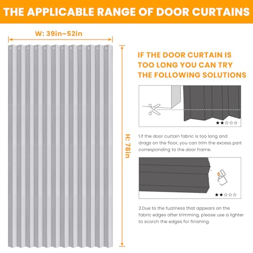 Image of AJAZZ Blackout Magnetic Door Curtain Accordion Doors Interior Closet Door Curtain Invisible Applicable Bedroom Room Living Room Doorway(White 52 inch W x 78 inch L 1 Panel